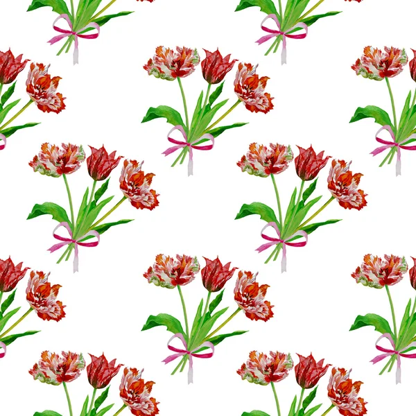 无缝模式与 tulips2-03 — 图库照片