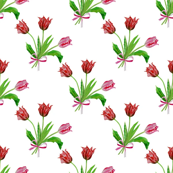 Seamless pattern with tulips — Stock Photo, Image