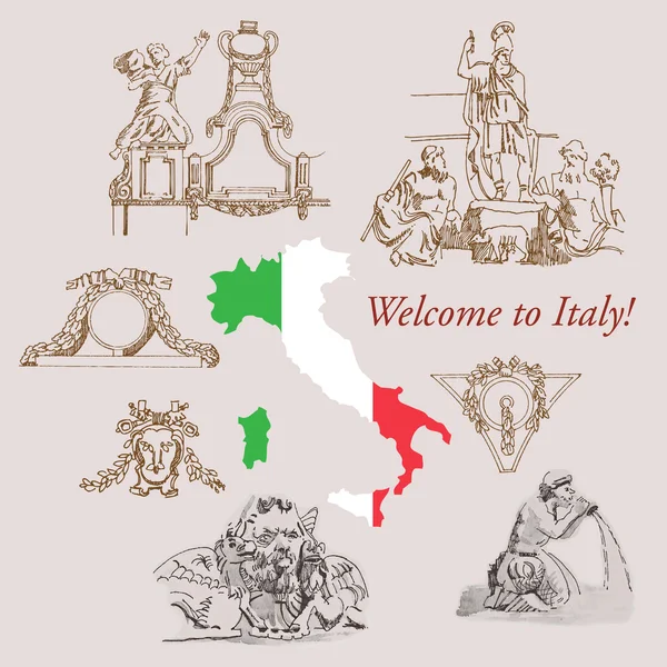 Итальянские эскизы — стоковый вектор