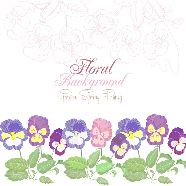 Fundo floral com pálidas primavera — Vetor de Stock
