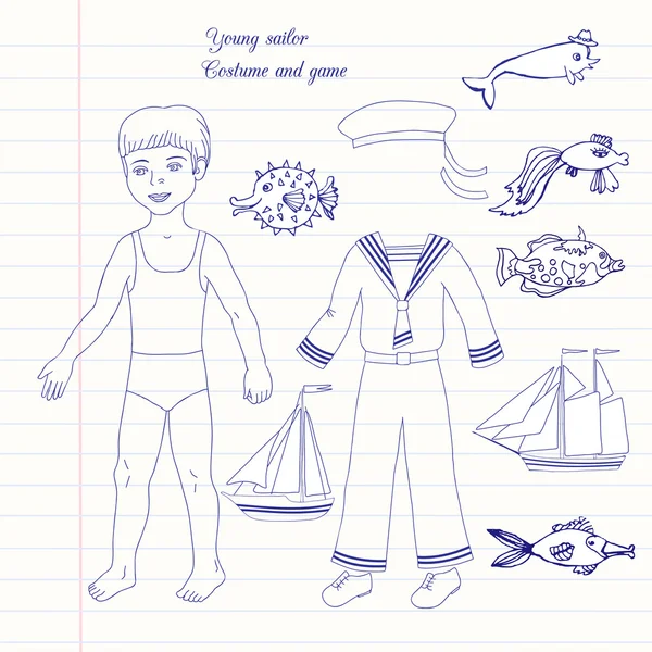 Giovane marinaio — Vettoriale Stock