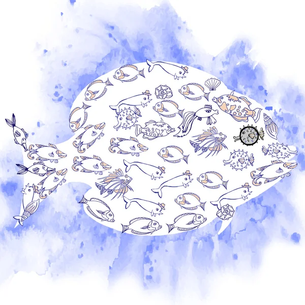 蓝鱼 — 图库矢量图片