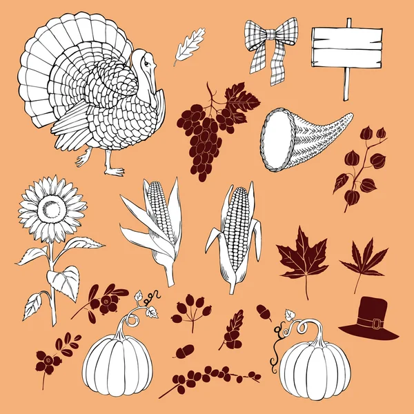 Jour de Thanksgiving et récolte — Image vectorielle