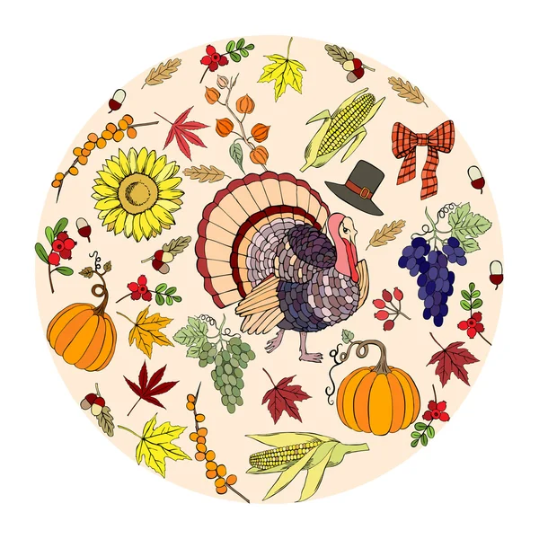 Jour de Thanksgiving et récolte — Image vectorielle