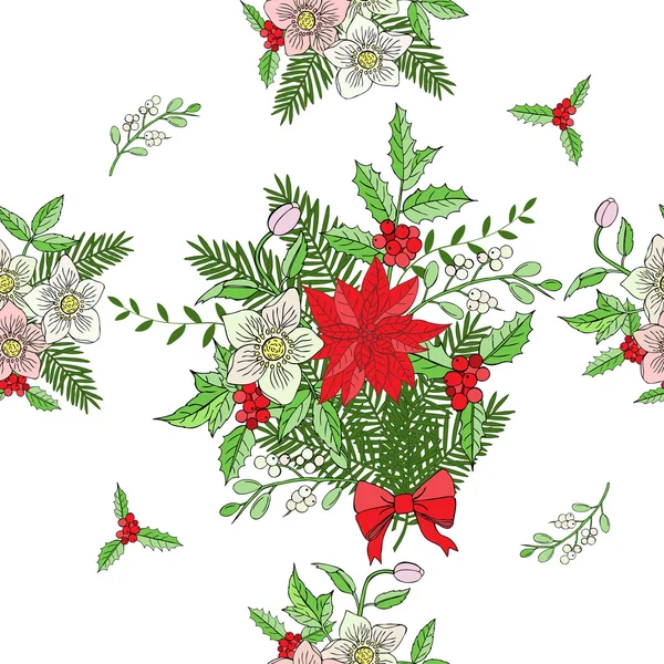 Patrón sin costura con decoración de Navidad — Archivo Imágenes Vectoriales
