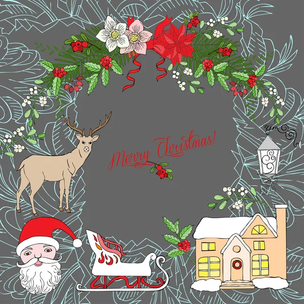 Fundo com decoração de Natal — Vetor de Stock