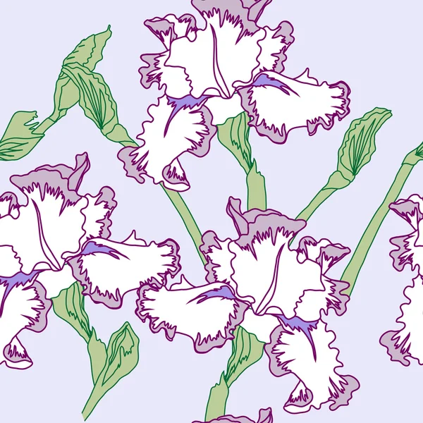 Patrón sin costura con iris — Archivo Imágenes Vectoriales