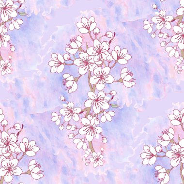 Dikişsiz desen Sakura