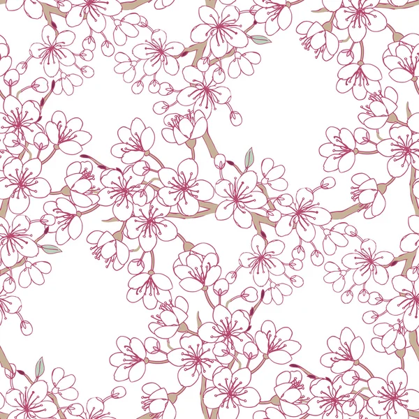 Bezešvé Pattern Sakura — Stockový vektor