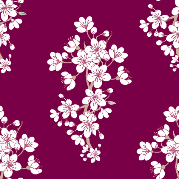 Bezešvé Pattern Sakura — Stockový vektor