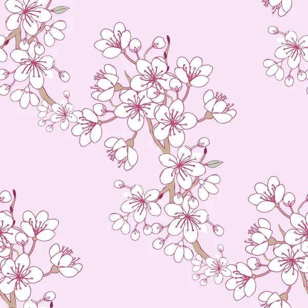 Seamless mönster Sakura — Stock vektor