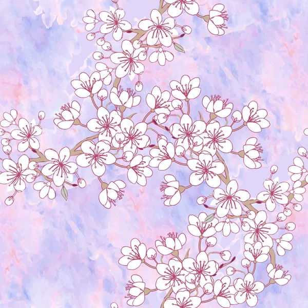 无缝模式樱花 — 图库矢量图片