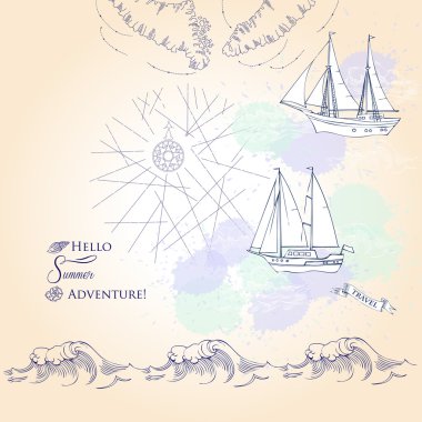 Gemi ve dalgalar arka plan