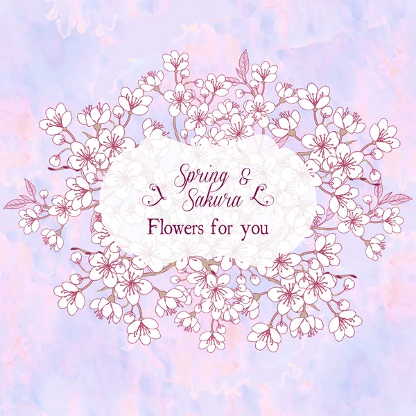 Sakura ile arka plan — Stok Vektör