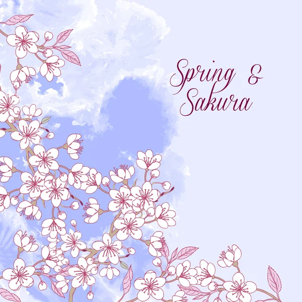 Achtergrond met sakura — Stockvector