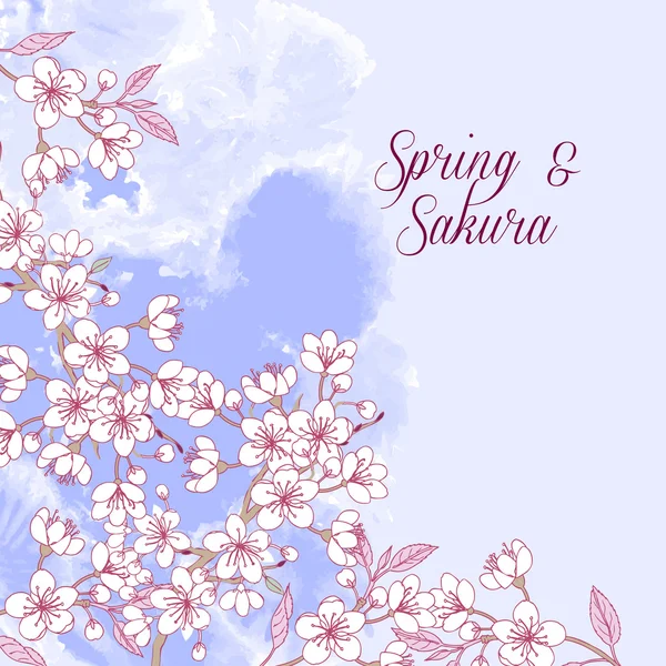 Fundo com sakura —  Vetores de Stock