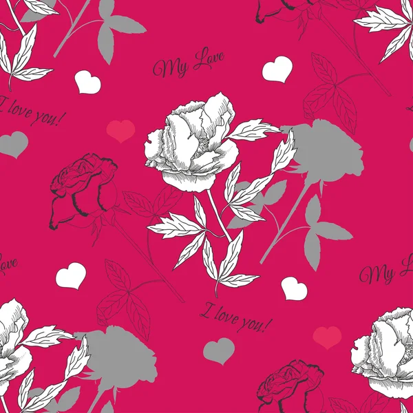 Seamless pattern with rose — Stock Vector