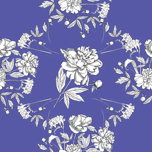 Patrón sin costuras con ramo de flores — Archivo Imágenes Vectoriales