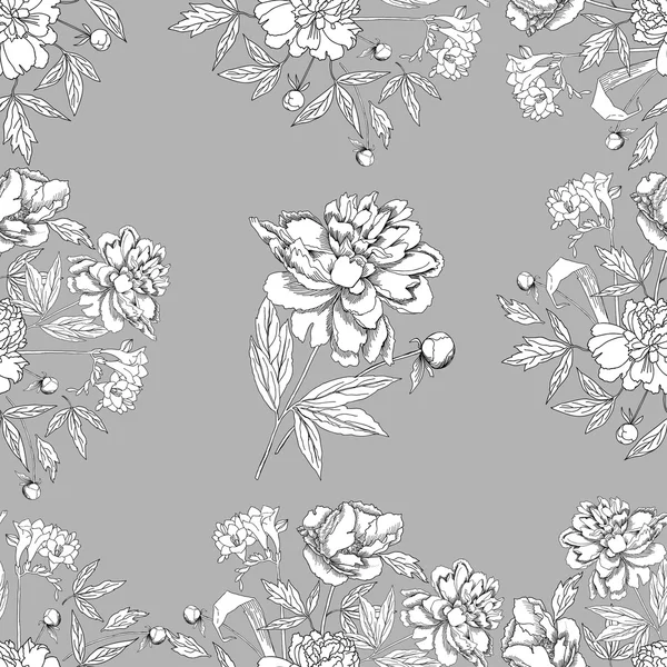 Seamless pattern with bouquet of flowers — Stock Vector