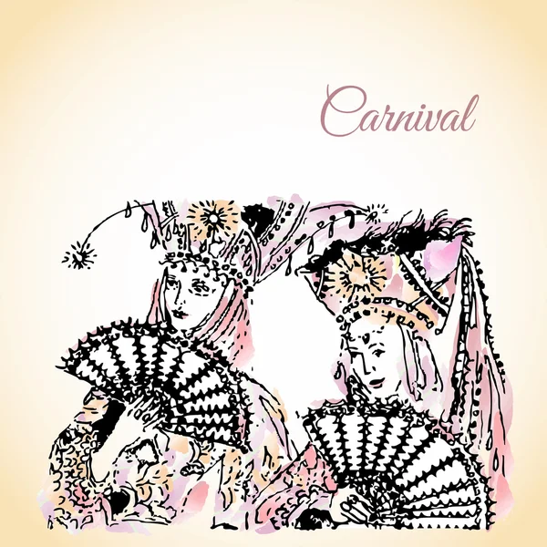 Ilustração vetorial com carnaval — Vetor de Stock