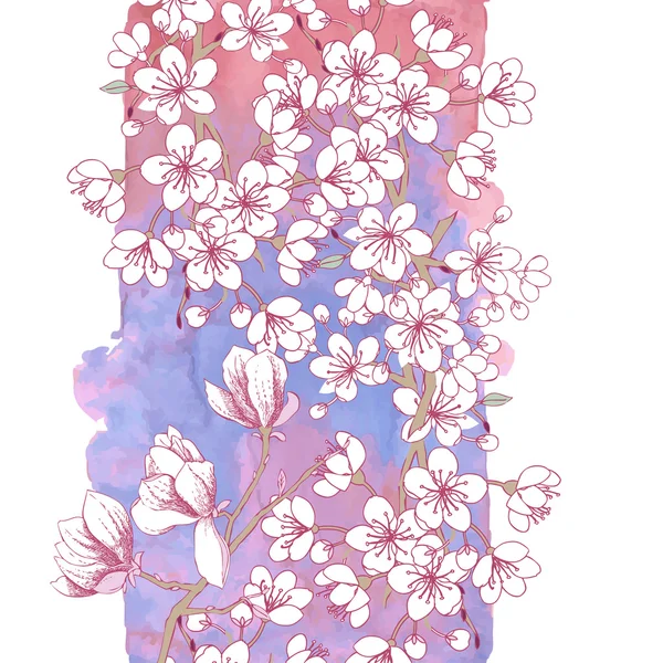 Sakura et Magnolia — Image vectorielle