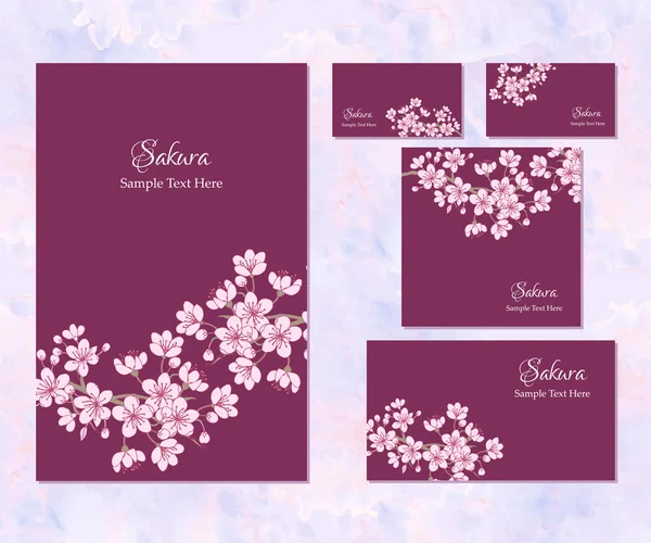 Template corporate identity with sakura — Stock Vector