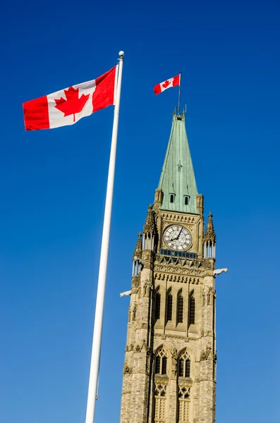 Primer plano de la torre de paz en Ottawa, Canadá —  Fotos de Stock