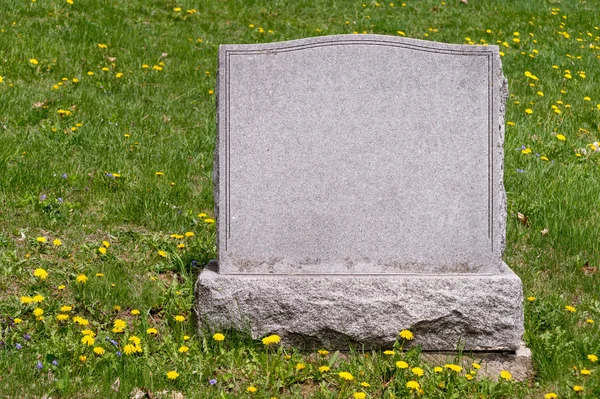 Blank headstone in cemetery — Stock Photo, Image