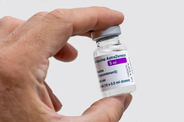 Montreal June 2021 Vial Astrazeneca Covid Vaccine — 스톡 사진