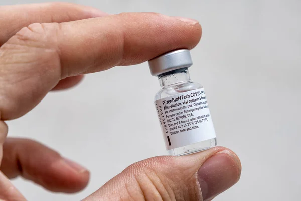 Montréal Juin 2021 Flacon Vaccin Pfizer Biontech Covid — Photo