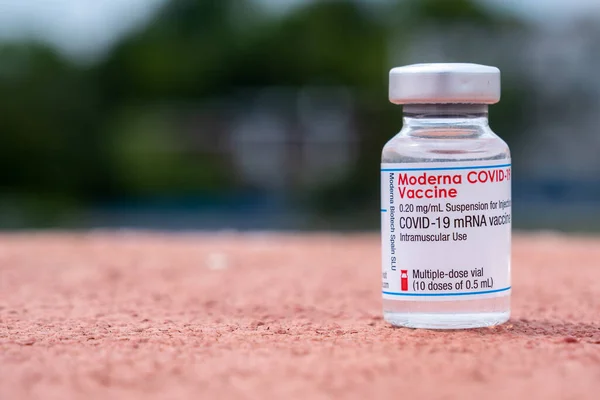 Montréal Juin 2021 Flacon Vaccin Moderna Covid — Photo