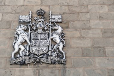 Kanada 'nın kolları Dartmouth, Kanada' da bir binanın duvarında