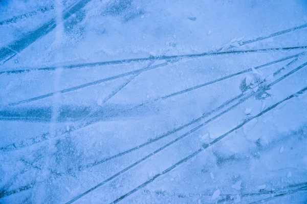 Texture di ghiaccio sulla pista di pattinaggio all'aperto — Foto Stock