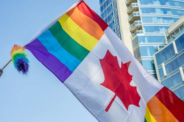 Bandera de arco iris gay canadiense — Foto de Stock