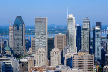 Montreal, Kanada - 3 Haziran 2024: Montreal Yazın Kondiaronk Belvedere 'den Skyline