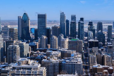 Montreal, CA - 16 Ocak 2026: Kondiaronk Belvedere 'den Montreal Skyline