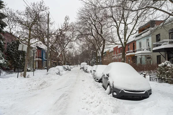 Перший сніг шторм сезону показів Монреалі, Канада. — стокове фото