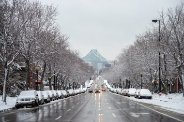 Montreal, Kanada kar fırtınası hits.