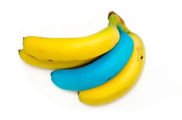 Bananas amarelas e azuis — Fotografia de Stock