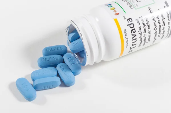 Truvada таблетки використовується для попереднього контактної профілактики ВІЛ (Prep). — стокове фото