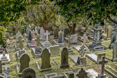Cemetery in Hong Kong, China clipart
