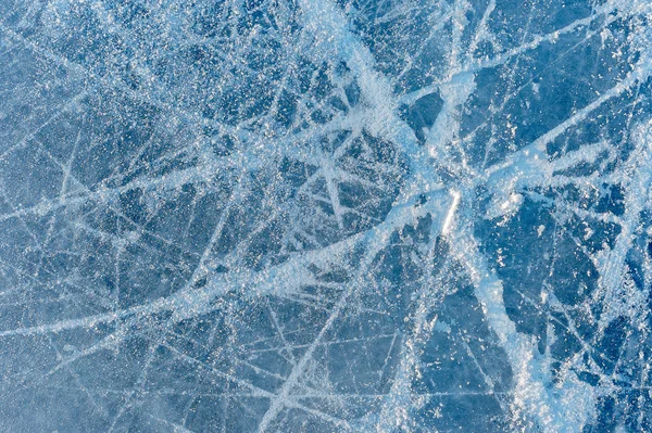 Textura de gelo em uma pista de patinação — Fotografia de Stock