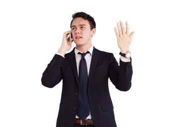 Mutsuz genç beyaz iş adamı