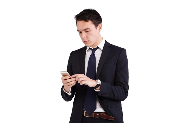 Cep telefonu görünümlü genç beyaz iş adamı