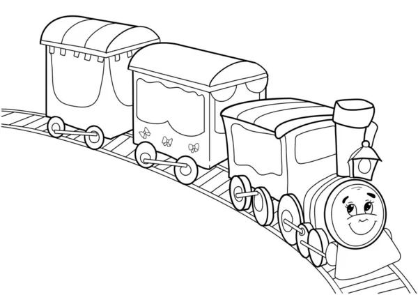 Ein Zug Lokomotive Malbuch Vektorsymbol — Stockvektor