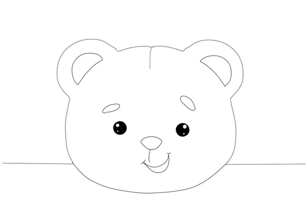 Kolorowanka Maska Twarzy Tak Bear Headband Coloring Stron — Wektor stockowy