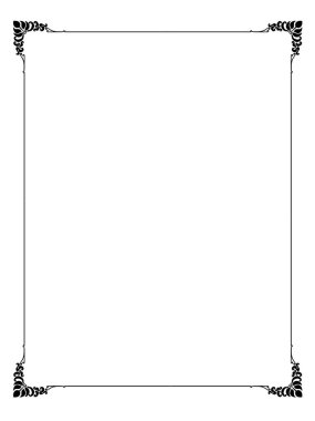 classic pattern shape for picture frame, black pattern frame on white