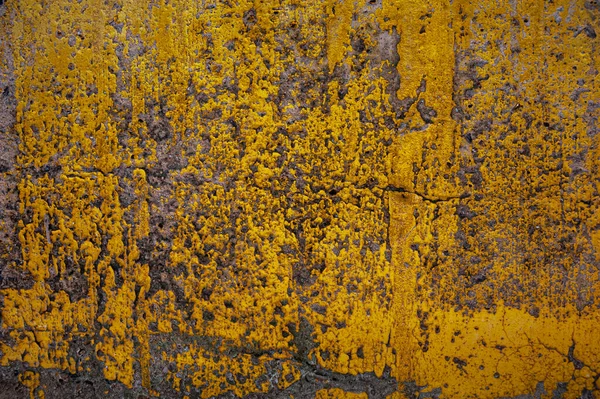 Geel Verfpatroon Oude Betonnen Muur Oude Gele Verf Cementwand Voor — Stockfoto