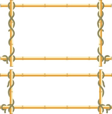 Wooden frame of bamboo sticks swathed in rope. clipart