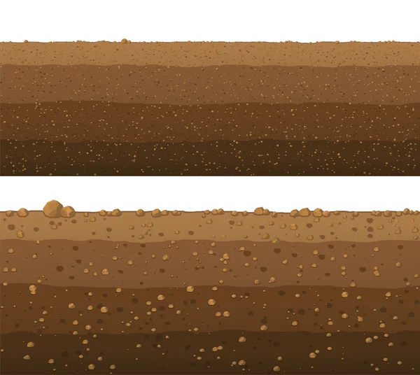 Couches souterraines de terre, conception transparente de la surface du sol . — Image vectorielle